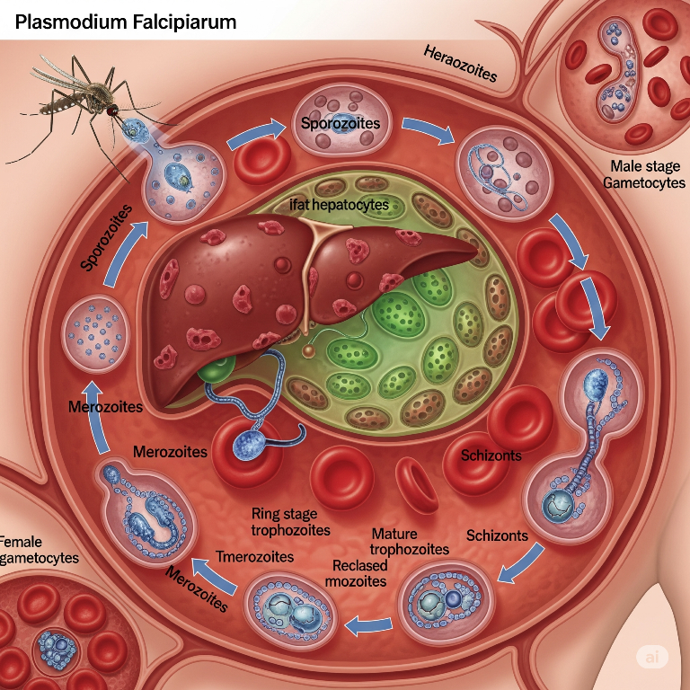 Inilah siklus berkembang biaknya malaria  dalam tubuh manusia.