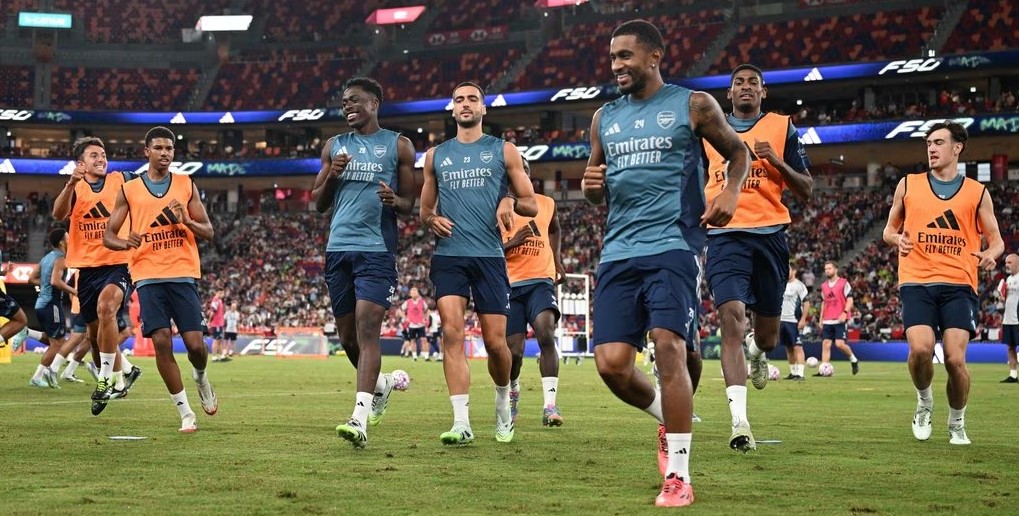 Pemain Arsenal termasuk Martin Odegaard dan Viktor Gyokeres menjalani latihan bersama di Hongkong.