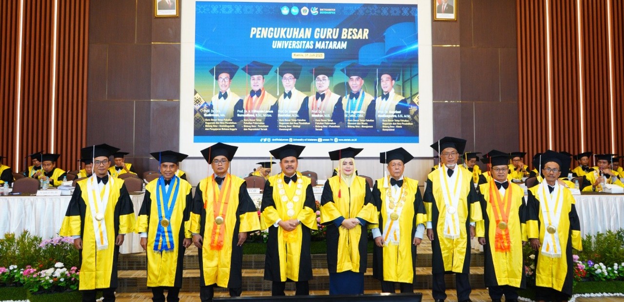 Enam Guru Besar Tetap Unram yang dikukuhkan dari berbagai bidang keilmuan berkomitmen  perkuat riset, inovasi, dan SDM.