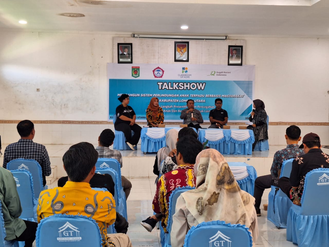 CEGAH KEKERASAN: Gugah Nurani Indonesia (GNI) dan Classroom of hope (COH) menggelar talkshow terkait perlindungan anak di KLU, Kamis (31/7) lalu.