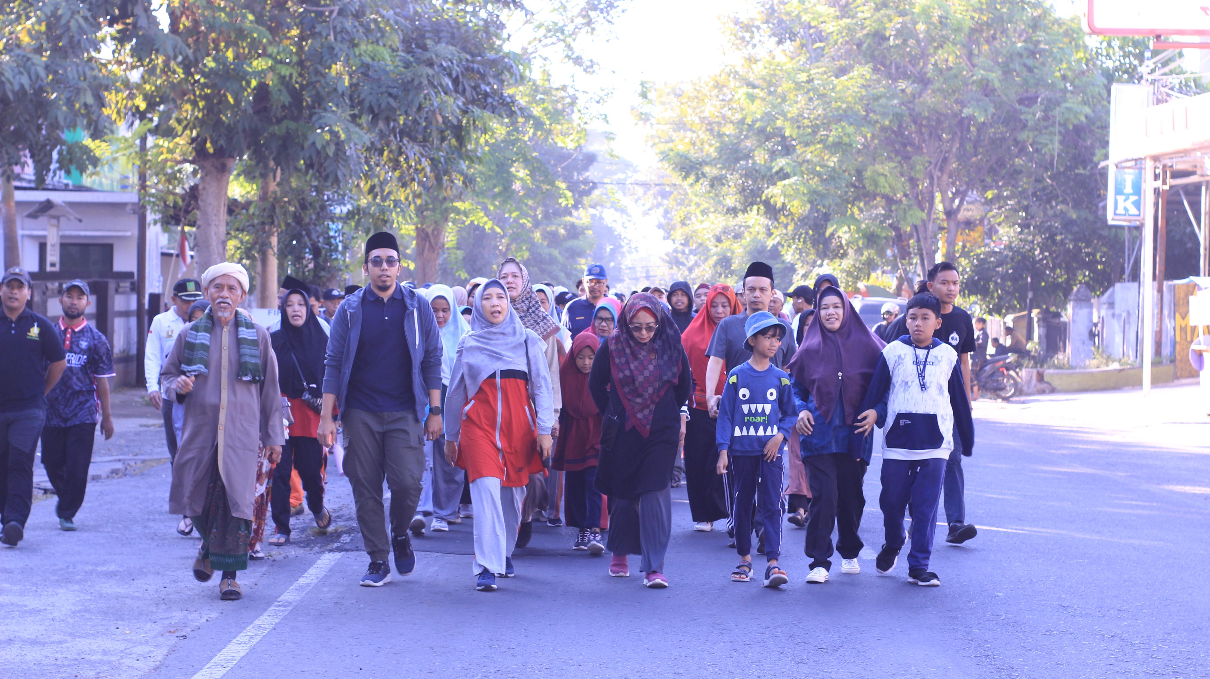 Kemeriahan jalan sehat MDQH NWDI Pancor.