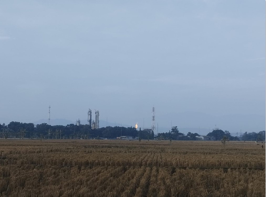 MELEDAK: Kondisi fasilitas PT.Pertamina EP Regional 2 Zona 7 Field Cidahu Subang pasca insiden ledakan akibat terjadi kebocoran pipa gas, Selasa (5/8).