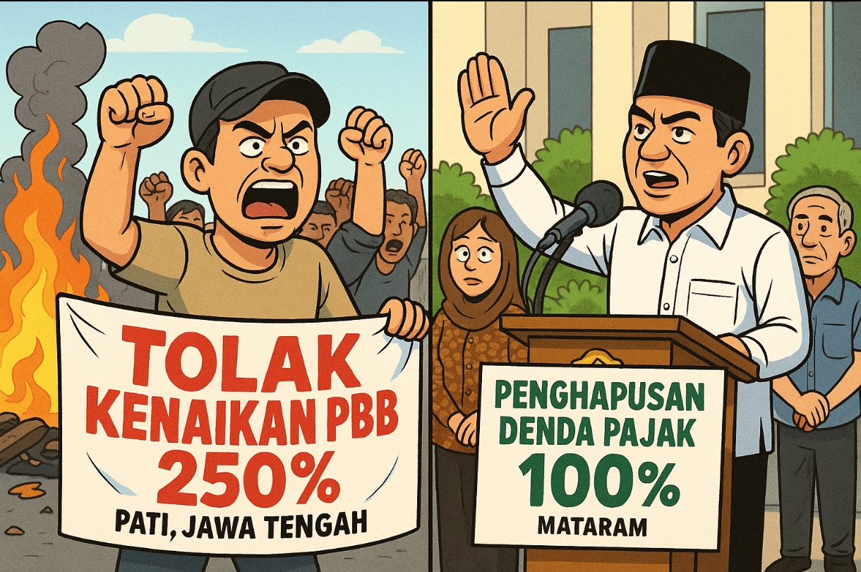 Ilustrasi dua kebijakan berbeda.