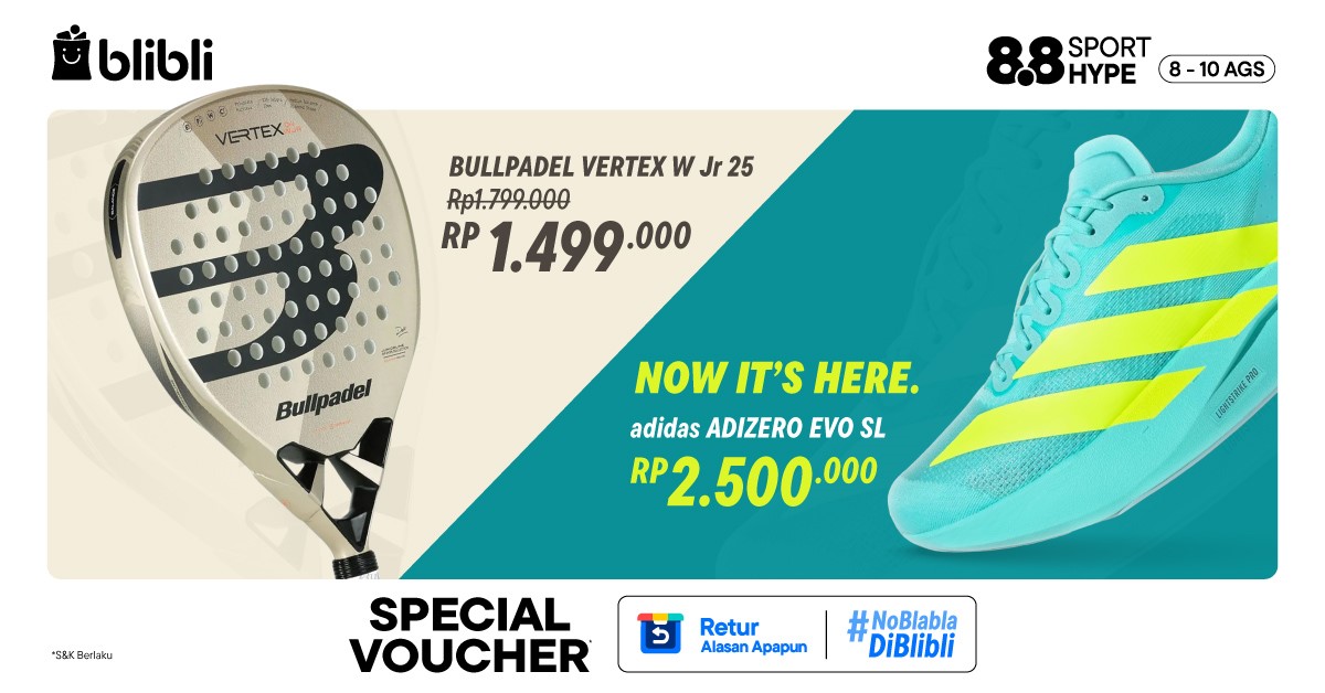 Anda bisa mendapatkan sepatu ini dengan harga lebih terjangkau lewat promo Sport Hype 8.8 dari Blibli yang berlangsung pada Agustus 2025.