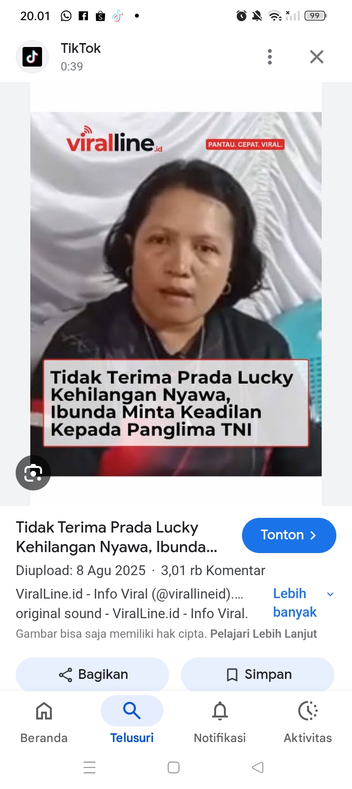 Diperiksa selama 8 Jam, Ibunda Prada Lucky ungkap tersangka menjadi 22 orang, tiga diantaranya Perwira yang memiliki jabatan komandan.