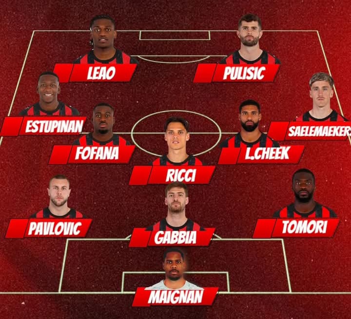 Perkiraan formasi AC Milan asuhan Massimiliano Allegri saat untuk mengarungi Serie A Italia.