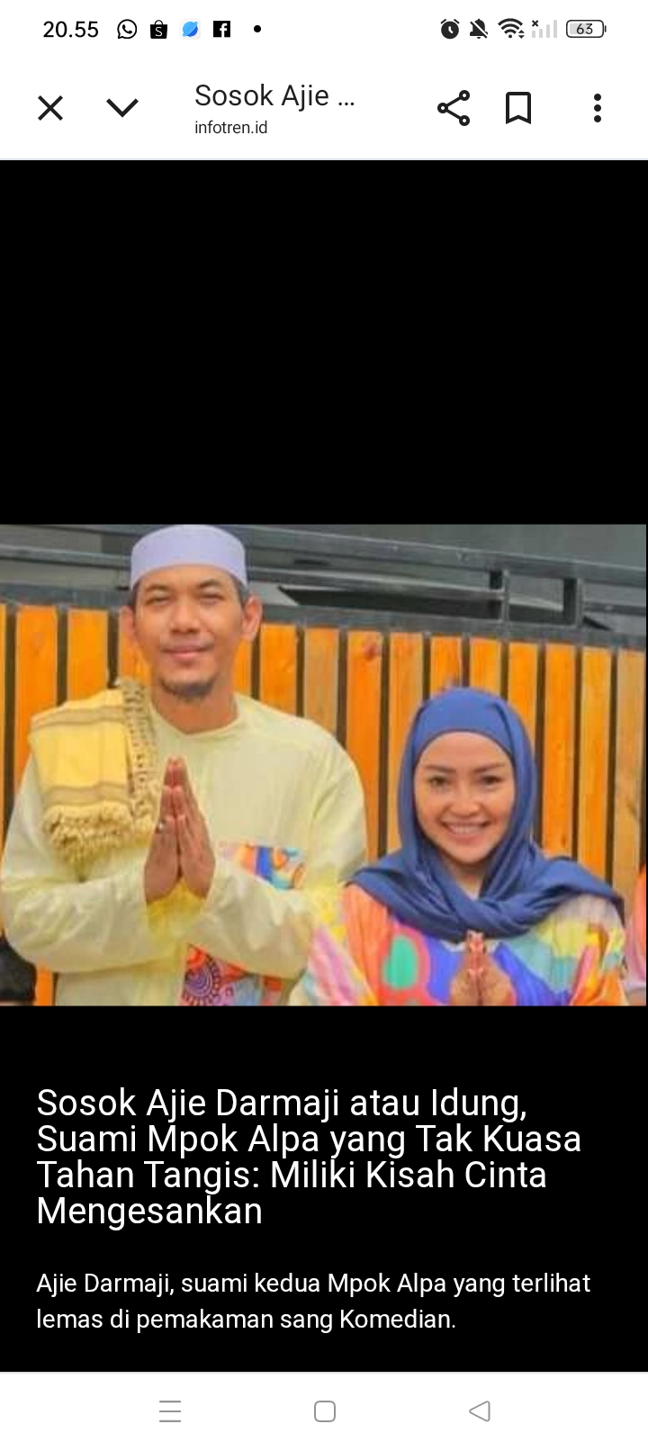 Suami Mpok Alpa, Ajie Darmaji atau akrab disapa Idung, mengungkapkan alasan istrinya tidak mau banyak orang tahu soal penyakitnya.