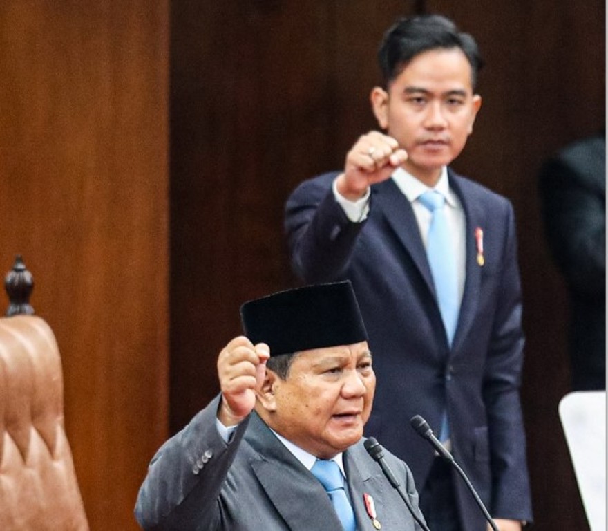 Presiden Prabowo Subianto didampingi Wakil Presiden Gibran Rakabuming Raka saat sidang tahunan DPR/MPR 2025.