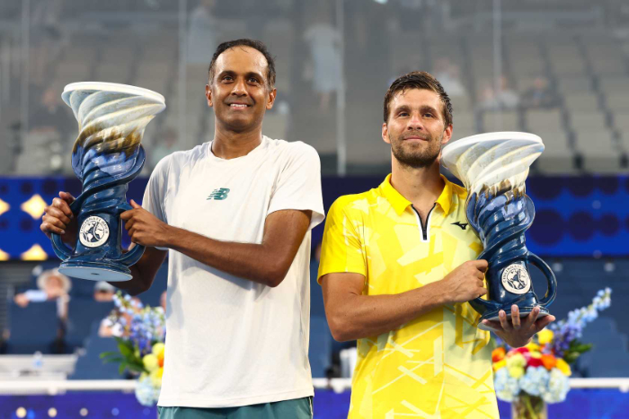 Ram/Mektic juara ganda putra Cincinnati Open 2025 setelah kalahkan Musetti/Sonego lewat super tiebreak dramatis 4-6, 6-3, 10-5.