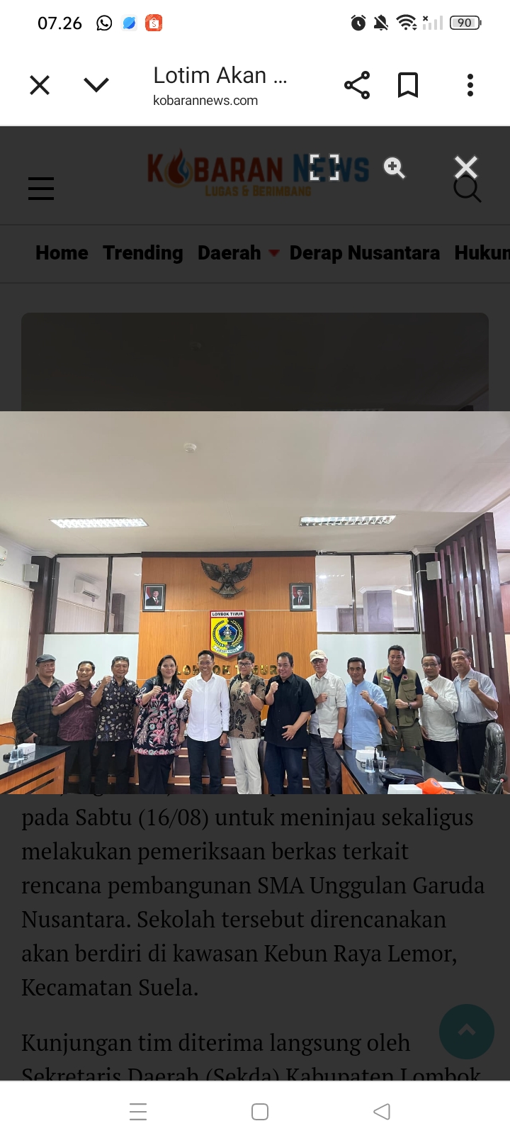 Kunjungan kerja Direktur Jenderal Pendidikan Tinggi, Sains, dan Teknologi ke Kabupaten Lombok Timur pada Sabtu (16/08).