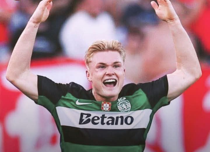 Conrad Harder, striker dari Sporting Lisbon yang masuk radar AC Milan.