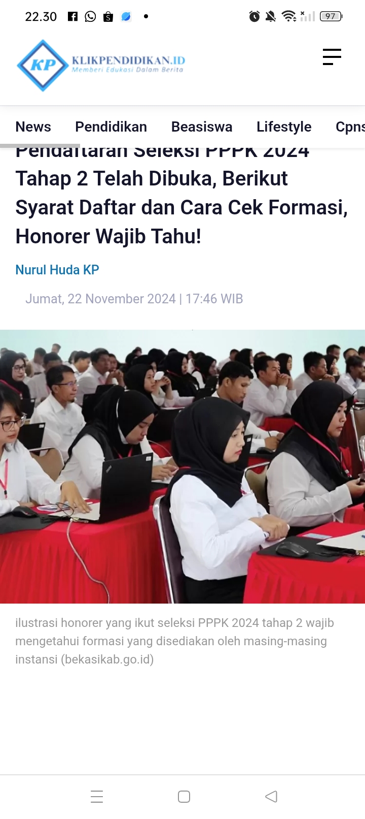 Para honorer harus mengetahui syarat-syarat jika ingin mendaftar menjadi PPPK Paruh Waktu untuk instansi Kabupaten/Kota yang ada di NTB.