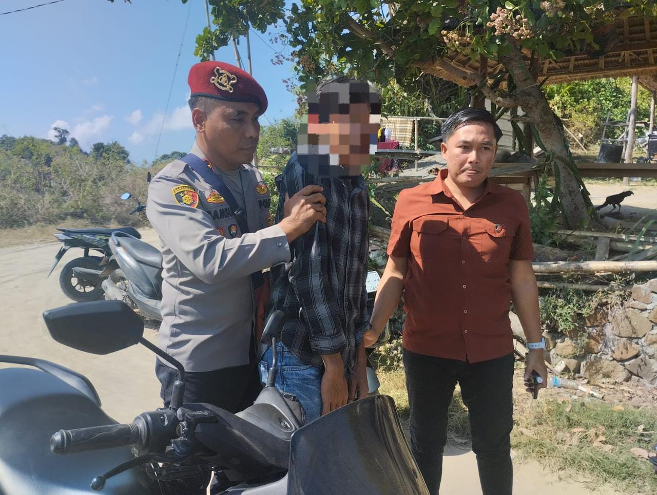 Terduga pelaku HJ dibekuk Satreskrim Polres Lombok Tengah usai diduga meracuni MI dengan potasium.
