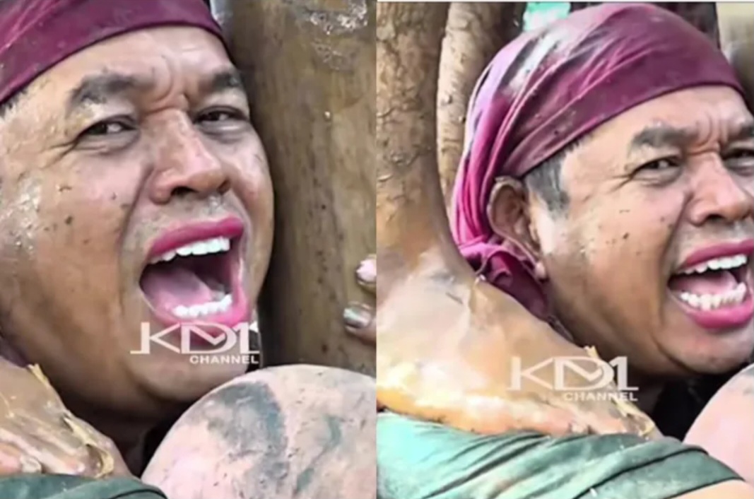 Dedi Mulyadi saat diinjak warga