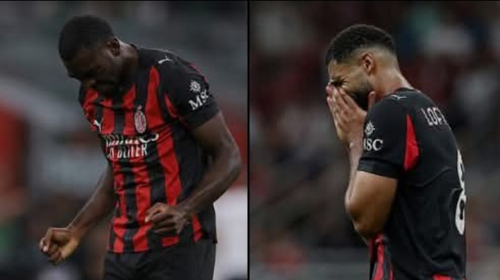 Youssouf Fofana dan Ruben Loftus-Cheek, pemain tengah AC Milan yang bermain kurang baik semalam.