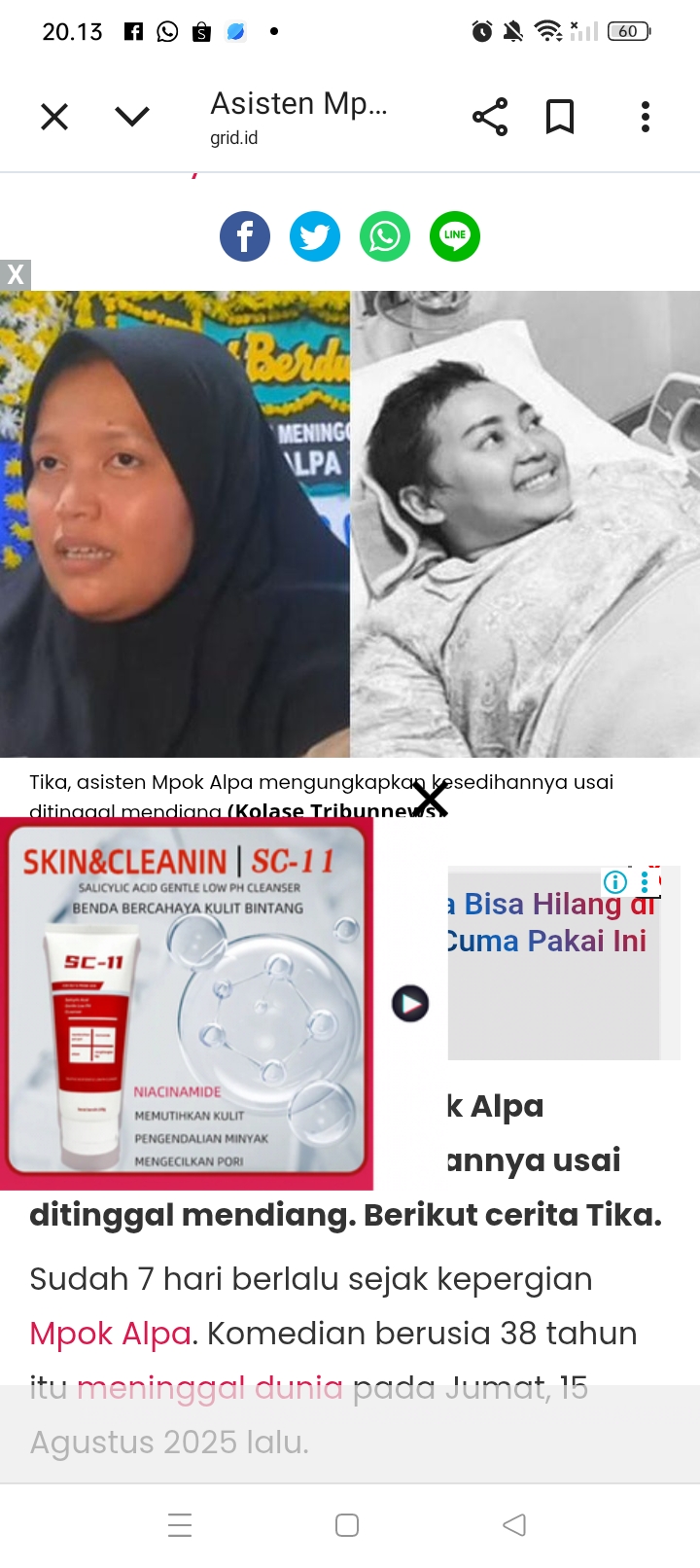 Tika, sang asisten, baru merasa jika Anggrek Kuning yang ingin dibeli Mpok Alpa saat itu menjadi pertanda sebelum pergi untuk selamanya.