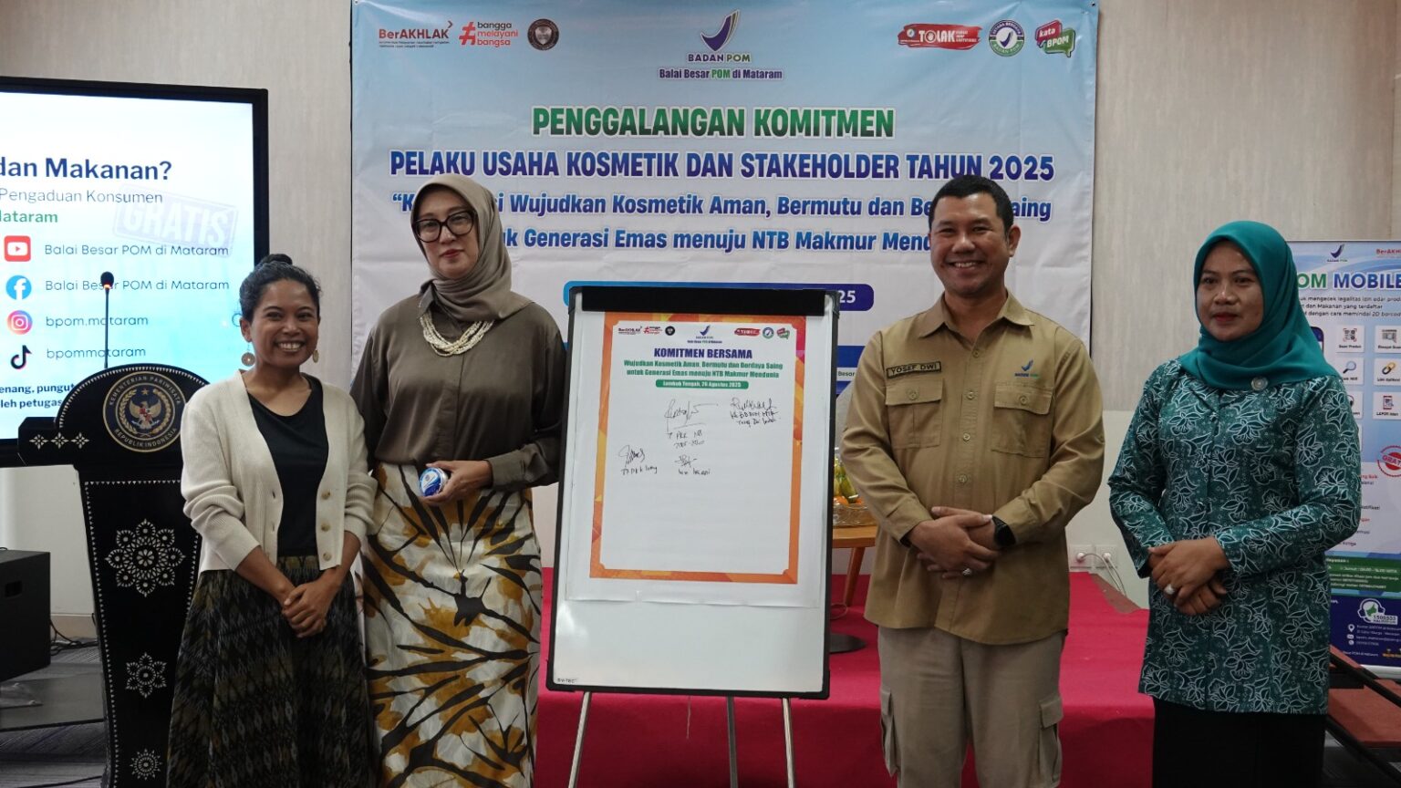 kegiatan Penggalangan Komitmen Pelaku Usaha Kosmetik di Kabupaten Lombok Tengah, Selasa (26/8)