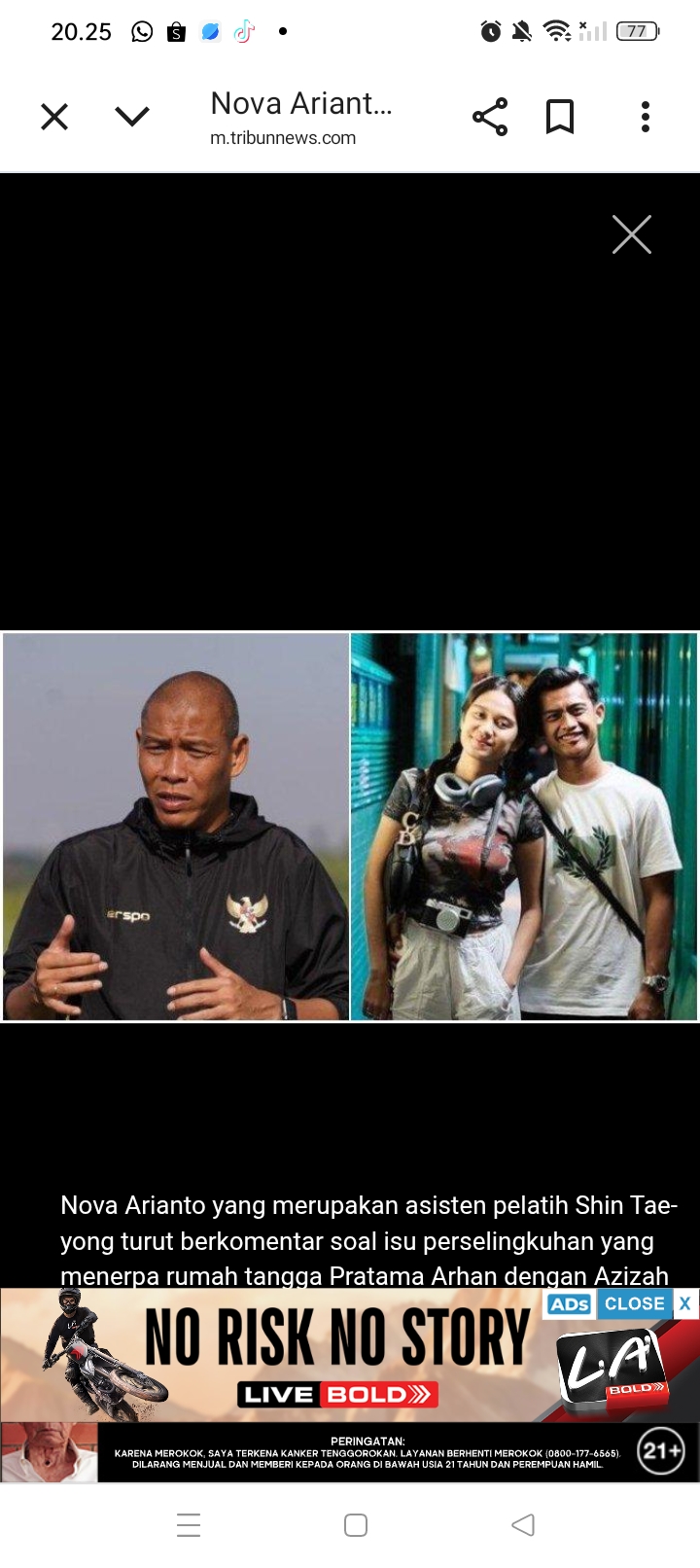 Jauh sebelum putusan cerai, Assisten Pelatih Timnas Nova Arianto sudah menunjukkan perhatiannya terhadap kondisi psikis Arhan.