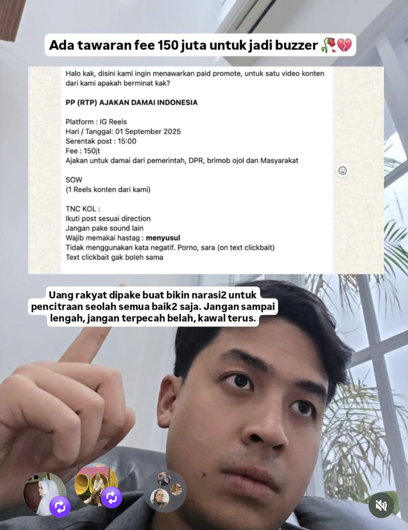 Postingan insyagram influencer jerome polin yang ditawari fee Rp 500 juta untuk jadi buzzer