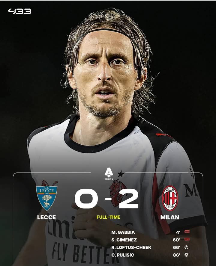 AC Milan berhasil meraih kemenangan atas Lecce dalam lanjutan Serie A Italia.