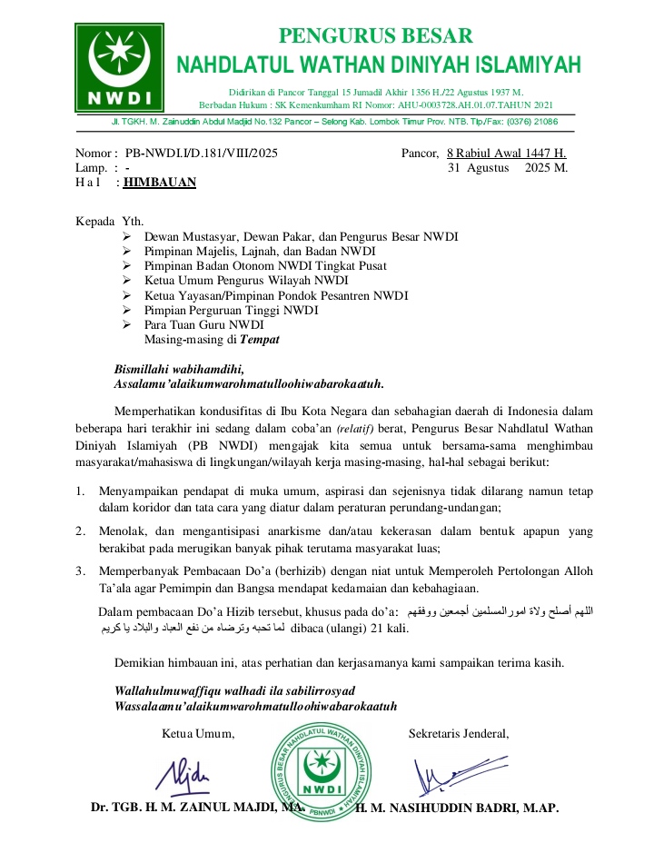 Surat PB NWDI