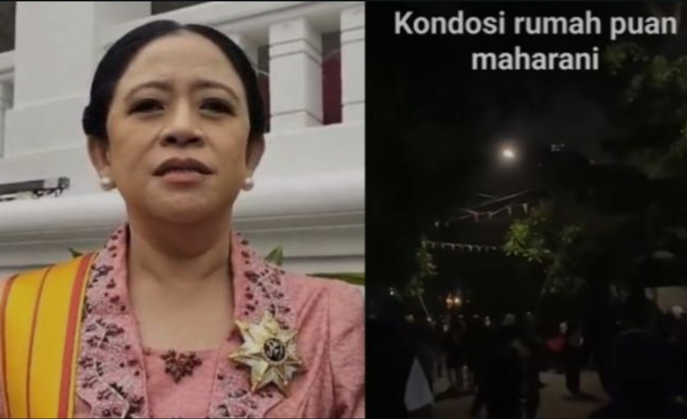 Rumah ketua DPR, Puan Maharani digeruduk massa