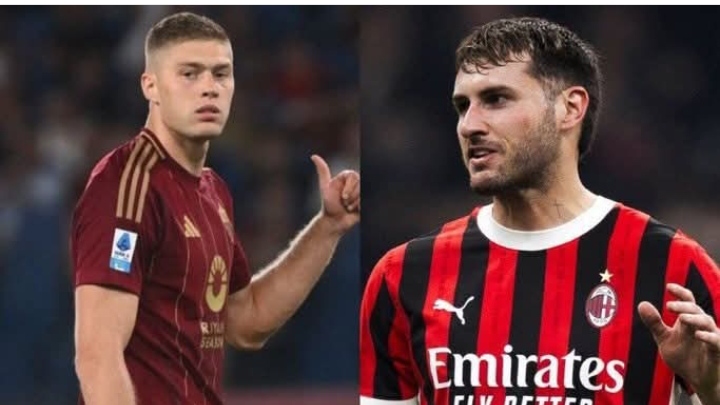 Artem Dovbyk dan Santiago Gimenez, striker AS Roma dan AC Milan yang hendak ditukar.