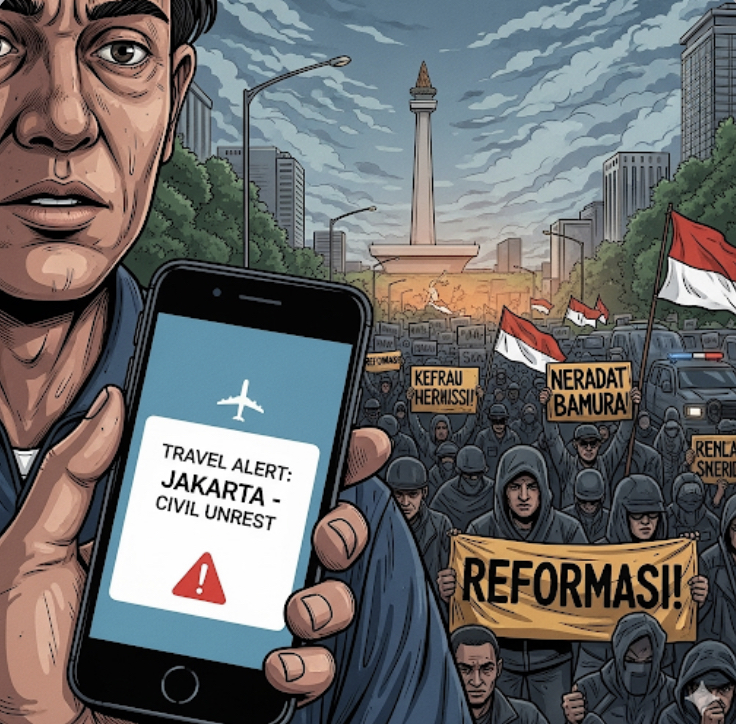 Beberapa negara mengeluarkan teavel alert untuk indonesia imbas aksi demonstrasi.