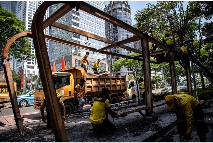 Biaya Perbaikan Fasum Rusak Akibat Demo Capai Rp 80 Miliar