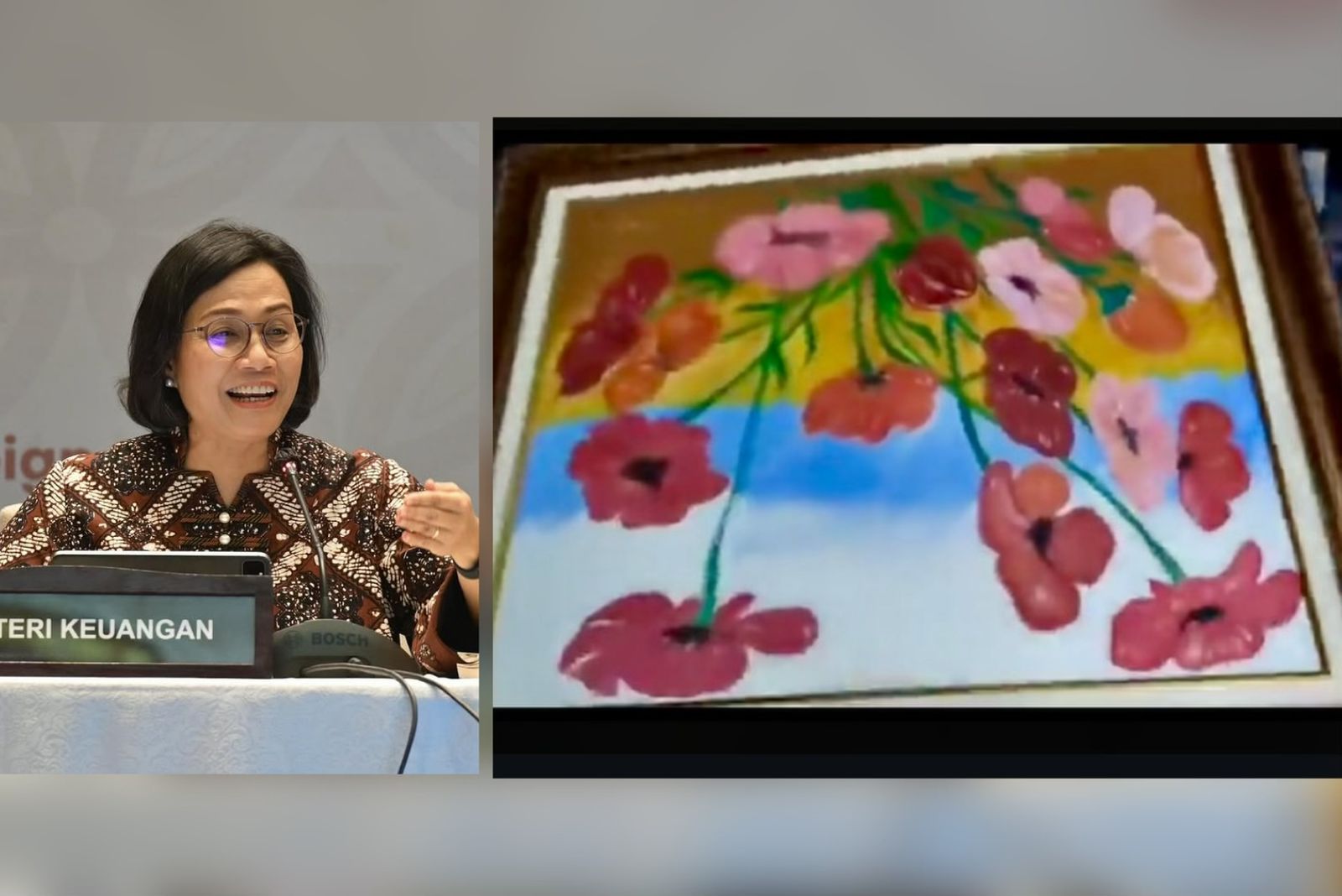 Menkeu Sri Mulyani dan lukisan pribadinya