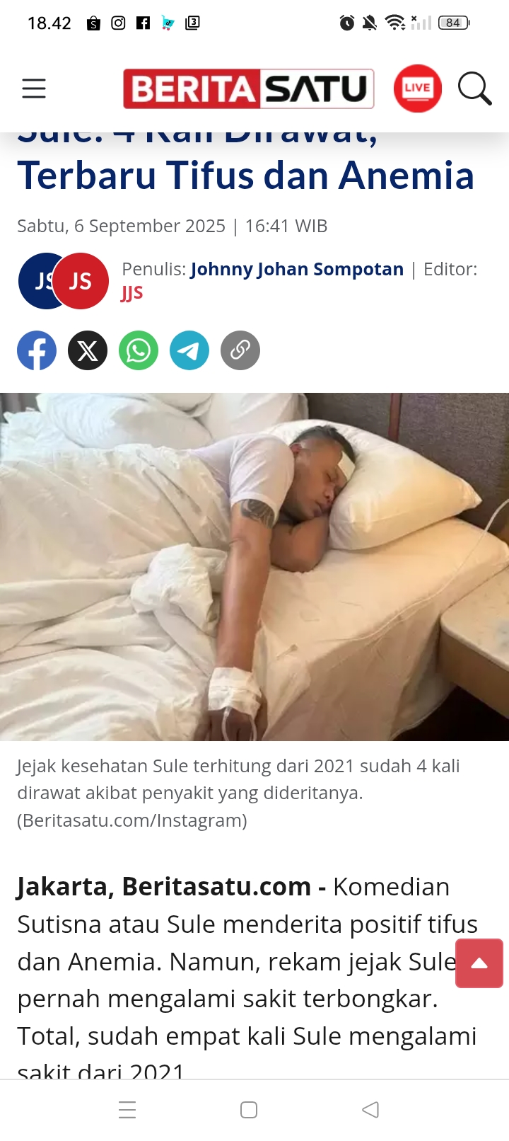 Netizen dihebohkan dengan beredarnya video komedian Sutisna atau beken dengan nama Sule yang tengah sakit hingga merintih tak tahan.