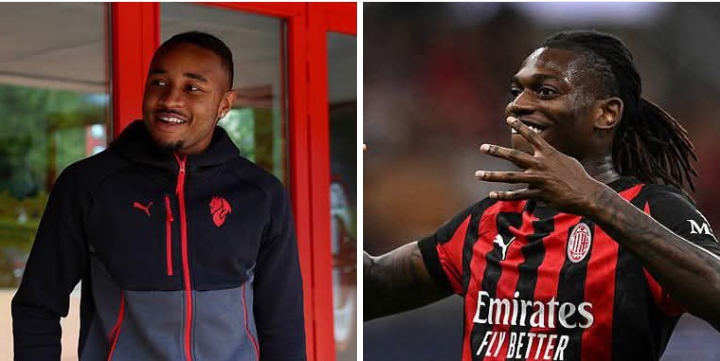 Christopher Nkunku dan Rafael Leao yang kemungkinan diduetkan di lini depan AC Milan.