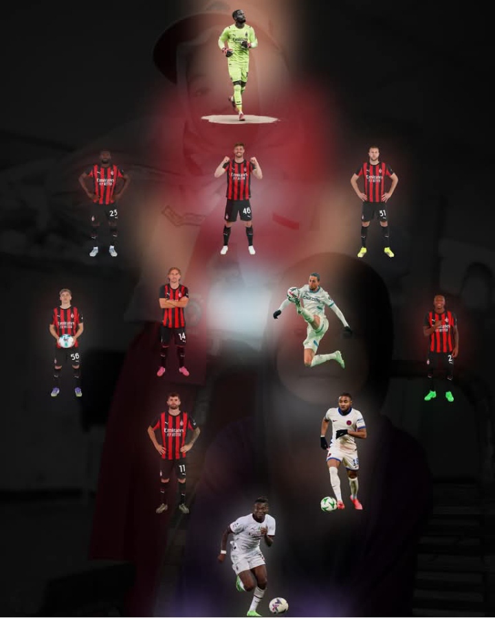 Gambaran kemungkinan formasi ultra ofensif AC Milan dengan Rafael Leao di ujung tombak.