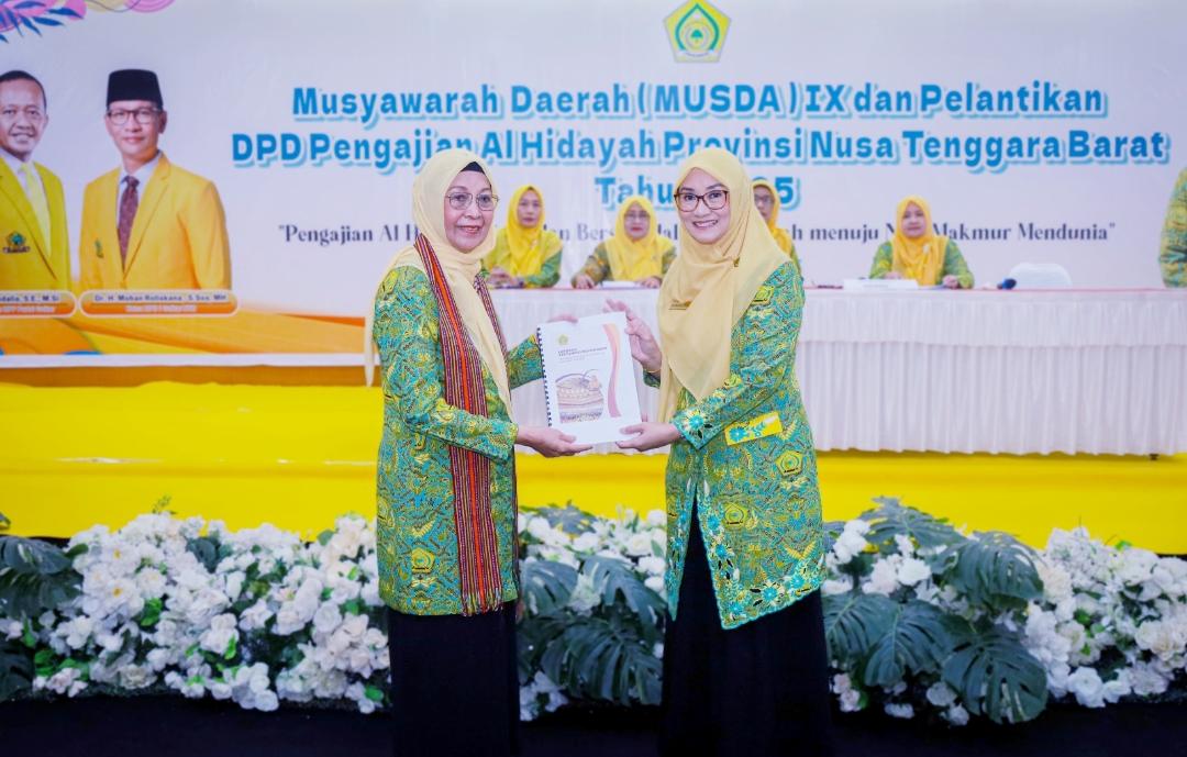 Hj. Kinnastri Mohan Roliskana S.Sos. terpilih secara aklamasi sebagai Ketua DPD Pengajian Al Hidayah Provinsi NTB untuk masa bakti 2025-2030.