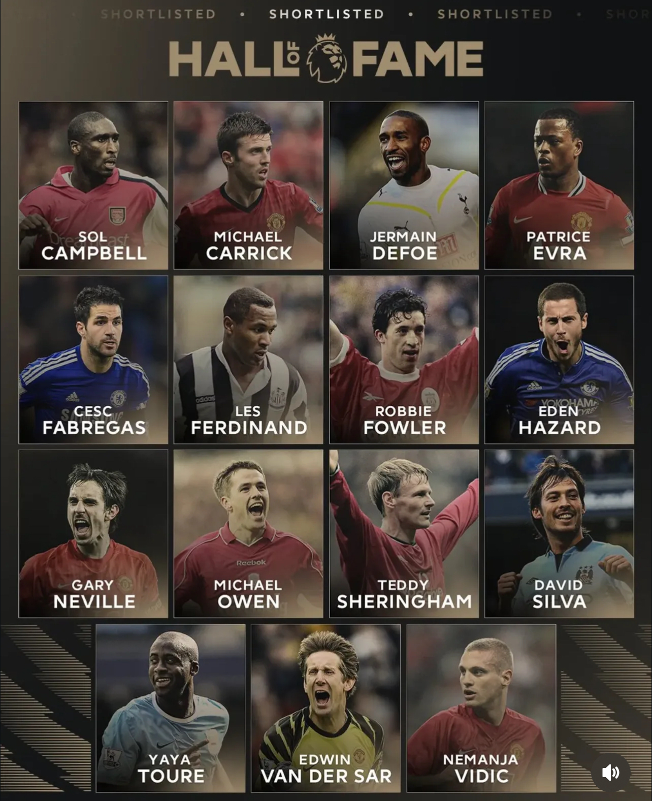 Daftar pemain yang masuk Hall of Fame Premier League.