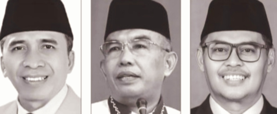 Tiga kandidat kuat ketua Golkar Mataram. Didi Sumardi (kiri), TGH Mujiburrahman (tengah), dan Abdul Malik (kanan).
