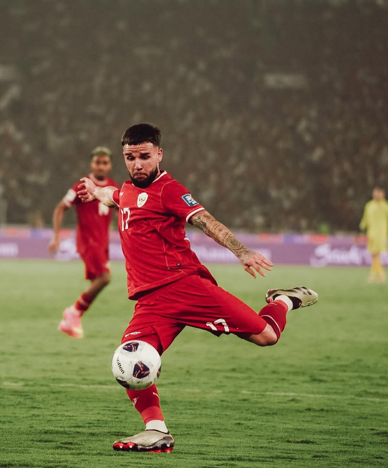 Calvin Verdonk saat membela timnas Indonesia di stadion Gelora Bung Karno.