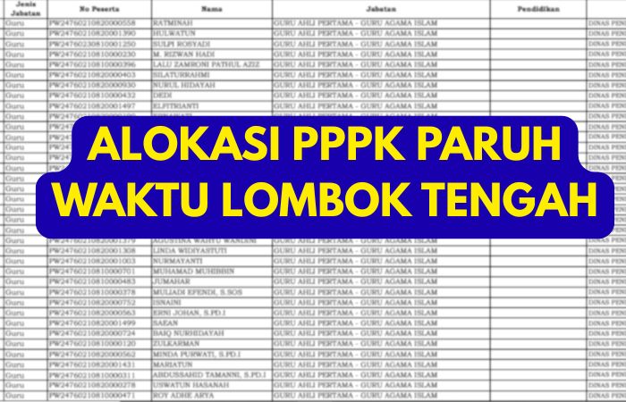 Pengumuman alokasi PPPK paruh waktu Lombok Tengah yang diisi 4.591 honorer
