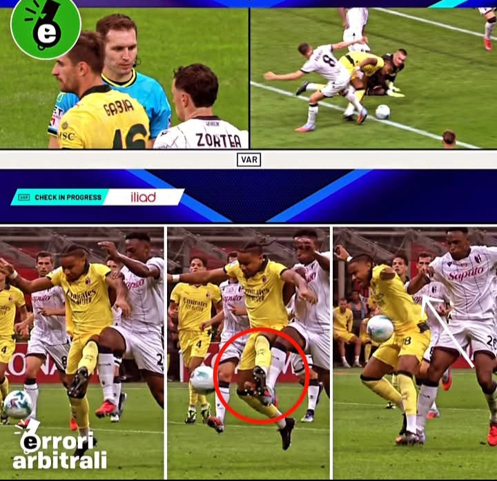 Rentetan pelanggaran terhadap striker AC Milan Christopher Nkunku yang tak mendapat hadiah pinalti.