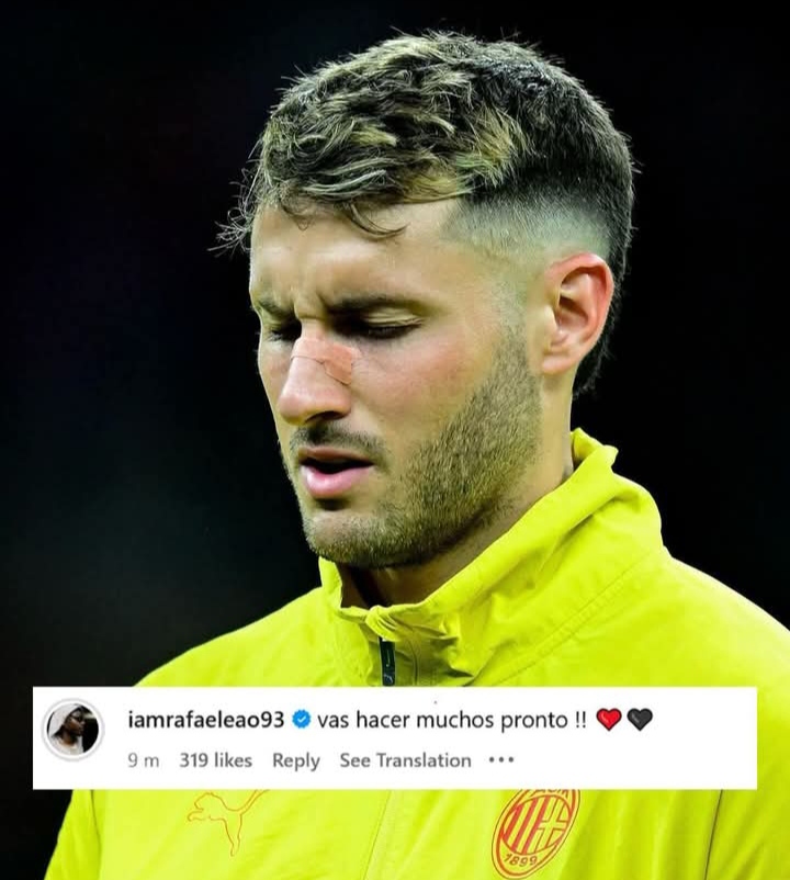 Santiago Gimenez, striker AC Milan yang tak kunjung mencetak gol mendapat dukungan dari Rafael Leao, rekannya.