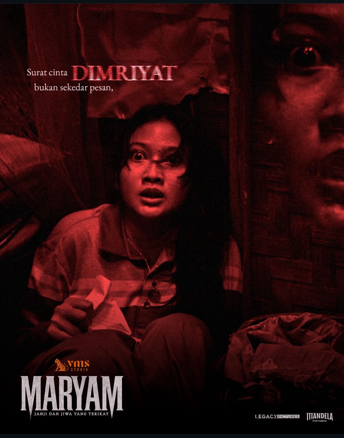 Claresta taufan tampil penuh kengerian dalam film horor maryam: janji dan jiwa yang terikat.