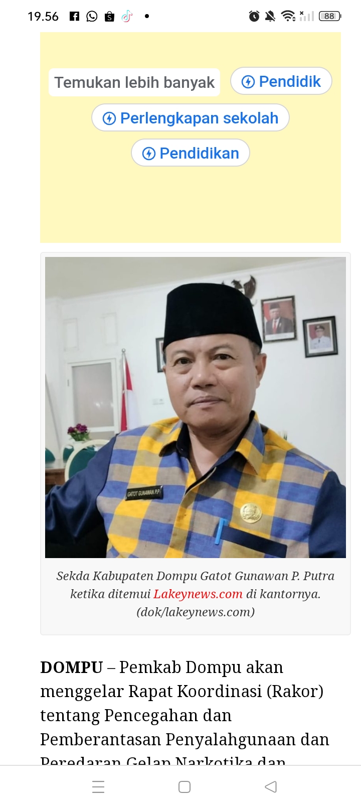 Sekda Dompu, Gatot Gunawan, SKM, M.MKes, menjelaskan bahwa sesuai aturan, gaji PPPK Paruh Waktu ditetapkan setara dengan pendapatan terakhir saat mereka masih berstatus tenaga honorer.
