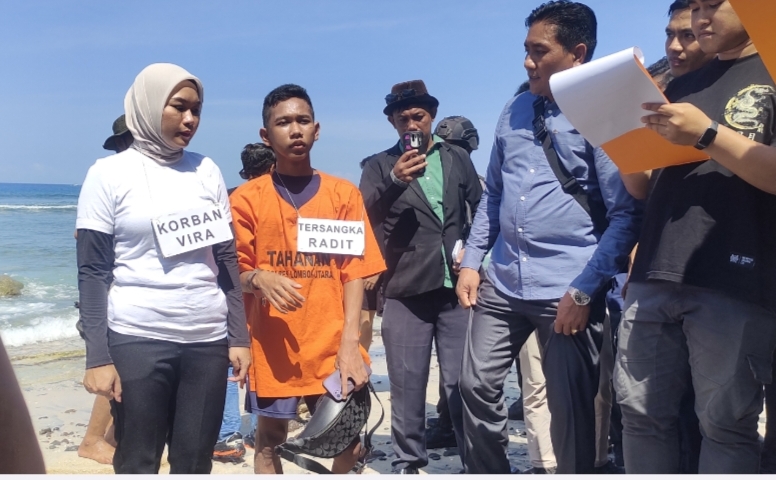 Polisi Gelar Rekonstruksi Kasus Pembunuhan Mahasiswi di Pantai Nipah dengan Dua Versi
