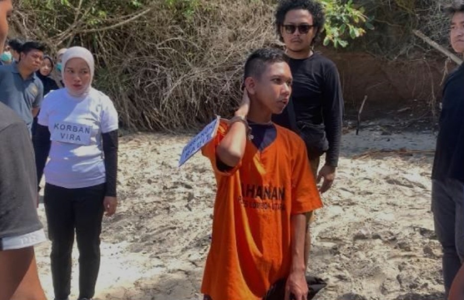 Rekonstruksi Radiet Adiansyah di Pantai Nipah