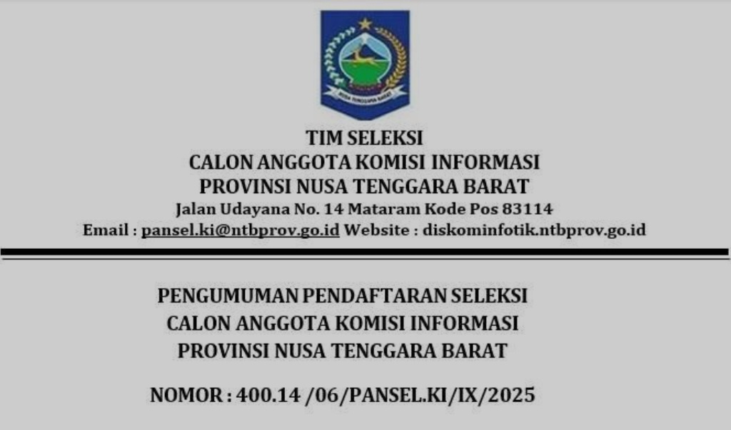 Daftar nama Calon Anggota Komisi Informasi Pemprov NTB