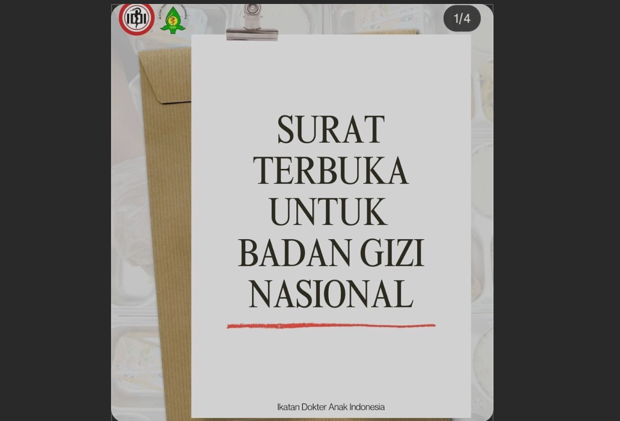 Maraknya Keracunan Makan Bergizi Gratis, IDAI Kirim Surat Terbuka ke BGN