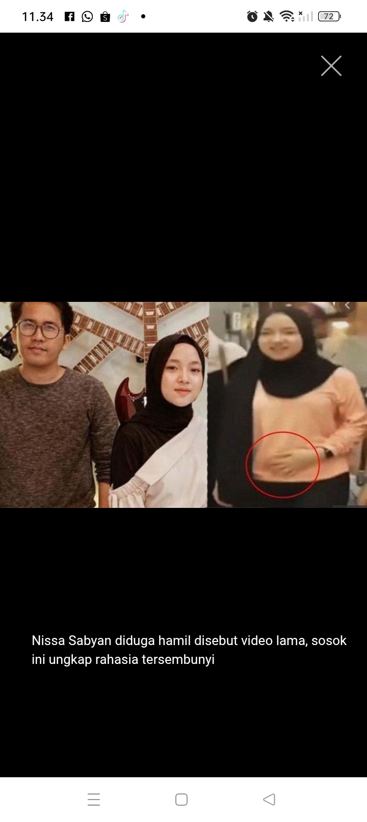 Penampilan Nissa Sabyan dalam busana gamis longgar, ditambah gerak-geriknya yang terlihat lebih hati-hati di atas panggung, semakin memicu spekulasi jika dirinya tengah hamil.
