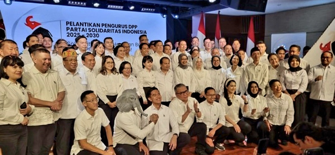 Ketua Umum PSI Kaesang Pangarep usai melantik pengurus DPP PSI periode 2025-2030.