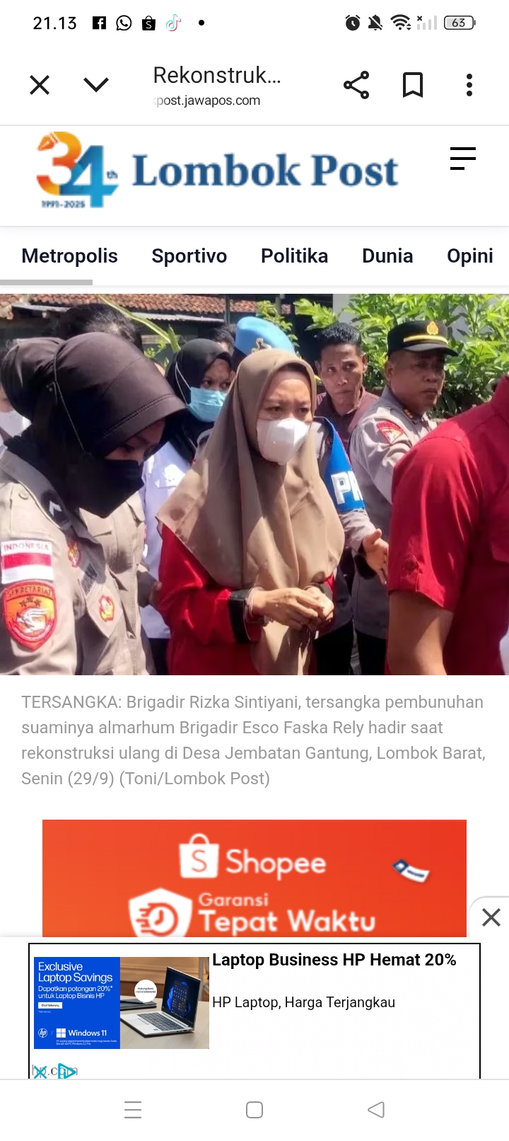 Hati Samsul Herawadi hancur berkeping-keping saat melihat Brigadir Rizka memperagakan adegan demi adegan saat rekonstruksi pembunuhan Brigadir Esco.