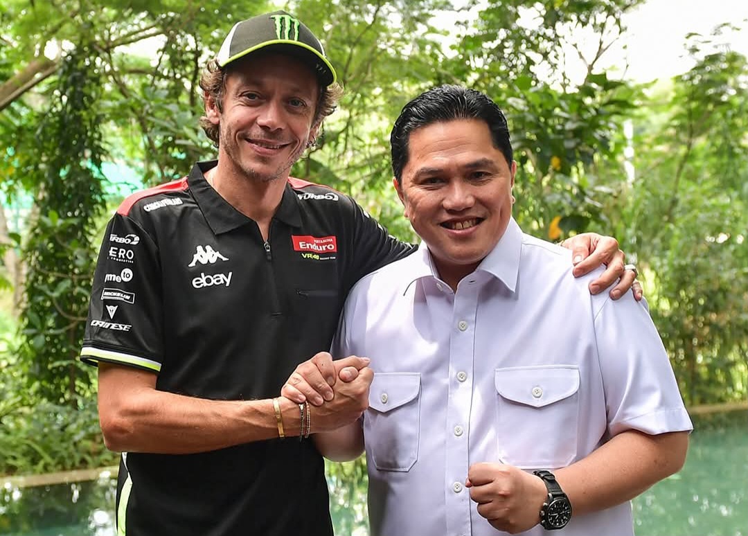 LEGENDA MOTOGP: Valentino Rossi bersama Menpora EricknTohir.